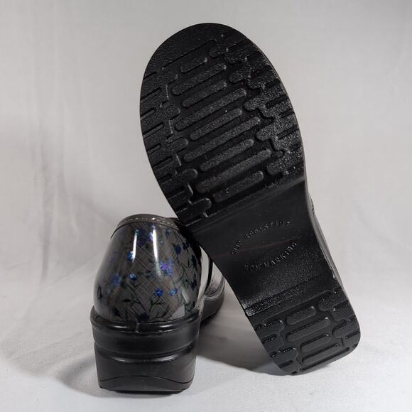 Easy Works Laurie Gray Floral Slip-On Clogs Women's 6.5 Slip Resistant Comfort - Picture 8 of 9